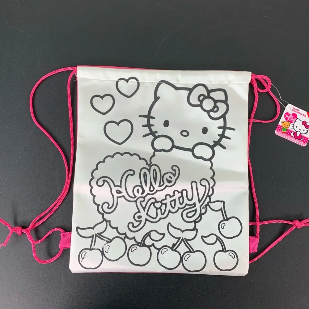NWT Sanrio “Hello Kitty” Doodle Drawstring Bag.
